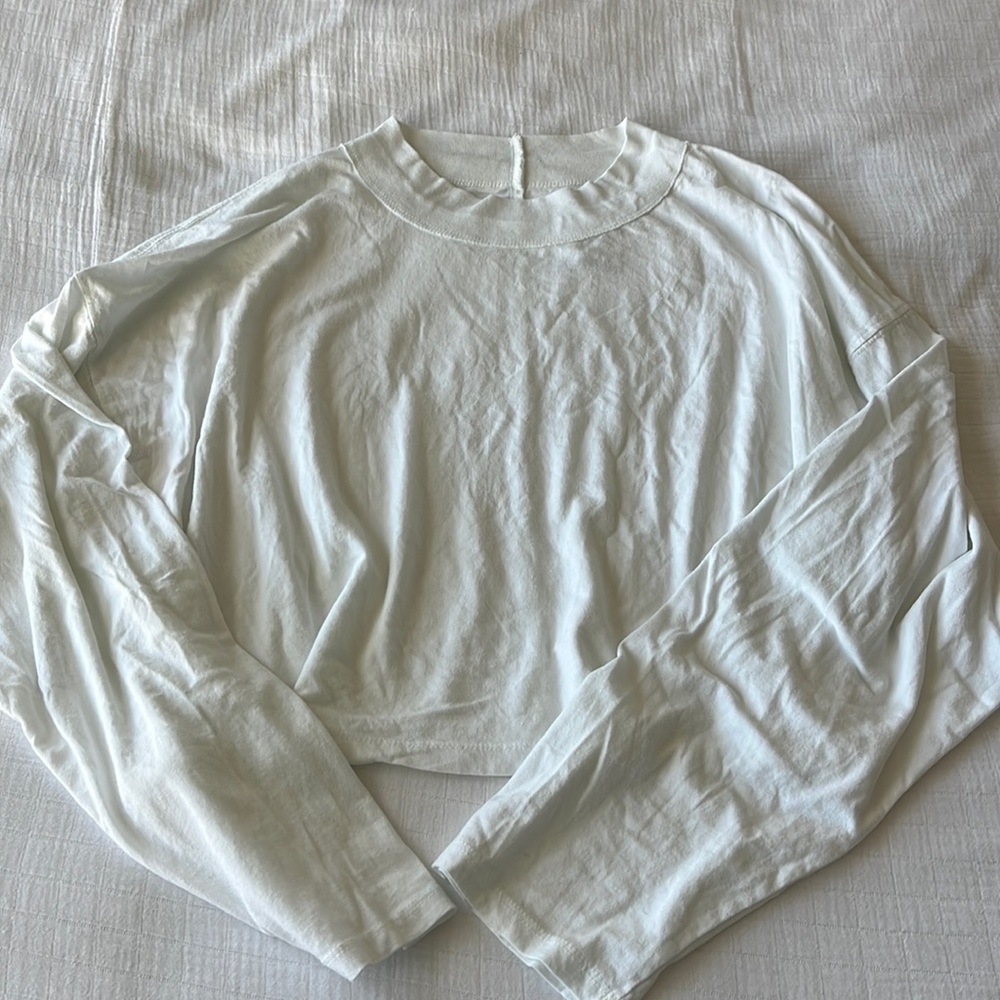 Free People We The Free Be Free Cropped Long-Sleeved Tee, Worn Once, Sz L
